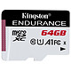 Kingston Endurance SDCE/64GB Carte mémoire Micro SDXC UHS-I U1 Classe 10 A1 64 Go