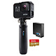 GoPro HERO7 Black Pack Caméra sportive étanche 4K avec photo 12 MP HDR, stabilisation HyperSmooth, écran tactile, contrôle vocal, Wi-Fi, Bluetooth, GPS et QuikStories + Mini-perche + Batterie supplémentaire + Carte Micro SD 32 Go