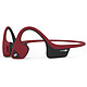 AfterShokz Trekz Air Rouge Casque tour de cou sans fil à conduction osseuse - Conception ouverte - Bluetooth - Microphone - Certification IP55