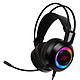 Abkoncore CH60 (negro) Auriculares con microfono para gamer - circum-aural cerrado - sonido surround 7.1 real - micrófono multidireccional - generador de vibración - USB - retroiluminación RGB - compatible con PC