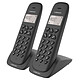 Logicom Vega 250 Noir Téléphone DECT sans fi - fonction mains libres - autonomie 7h en appel - 10 sonneries - mémoire 20 numéros - 1 combiné supplémentaire