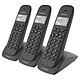 Logicom Vega 355T Noir Téléphone DECT sans fi - répondeur - fonction mains libres - autonomie 7h en appel - 10 sonneries - mémoire 20 numéros - 2 combinés supplémentaires