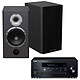 Yamaha MusicCast CRX-N470D Noir + Cabasse Antigua MT22 Noir Satin Mini-chaîne multiroom CD MP3 USB Wi-Fi Bluetooth et AirPlay avec MusicCast + Enceinte bibliothèque 75W (par paire)