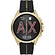 Armani Exchange Connected Gen.4 (46 mm / Silicone / Black and Gold) Smartwatch - waterproof 30 m - GPS - Heart rate monitor - AMOLED display - Bluetooth 4.2/NFC - Wear OS - 46 mm case - Silicone strap