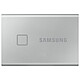 Samsung Portable SSD T7 Touch 1TB Silver SSD externo USB 3.1 portátil de 1 TB con encriptación de datos (AES 256-bit) y sensor de huellas dactilares