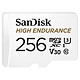 SanDisk High Endurance microSDXC UHS-I U3 V30 256 GB + Adaptador SD Tarjeta de memoria ultra dura MicroSDXC UHS-I U3 V30 de 256 GB