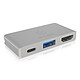 ICY BOX IB-DK4030-2C Station d'accueil pour ordinateur portable USB Type-C - 1 x Thunderbolt 3 Type-C + 1 x USB 3.0 Type-A + 1 x HDMI
