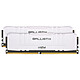 Ballistix White 16 Go (2 x 8 Go) DDR4 2666 MHz CL16 Kit Dual Channel 2 barrettes de RAM DDR4 PC4-21300 - BL2K8G26C16U4W