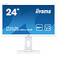 iiyama 24" LED - ProLite B2483HSU-W5 1920 x 1080 pixels - 1 ms - Format large 16/9 - Pivot - HDMI/VGA/DisplayPort - Hub USB 2.0 - Blanc