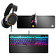 SteelSeries Premium Pack Gamer set - hybrid switch keyboard - 12000 dpi 7 button optical mouse - 7.1 surround sound headset - extra large mouse pad (900 x 300 x 2 mm)