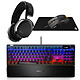 SteelSeries Deluxe Pack Gamer kit - keyboard with red mechanical switches (SteelSeries QX2 Switches) - optical mouse 12000 dpi 7 buttons - Surround 7.1 headset - very large mouse pad (900 x 400 x 4 mm)
