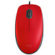 Logitech M110 Silent (Rosso) Mouse con cavo - ambidestro - sensore ottico 1000 dpi - 3 pulsanti