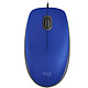Logitech M110 Silent (Blue) Wired mouse - ambidextrous - 1000 dpi optical sensor - 3 buttons