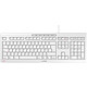 Cherry Stream Keyboard (grey) - QWERTY, US Flat keyboard - scissor switches - laser-marked flat keys - silent typing - multimedia functions - splash-proof - QWERTY, US