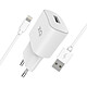 xqisit Travel Charger 2.4 A USB / Lightning Blanc Chargeur de voyage avec port USB 2.4 A et câble Lightning