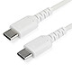 StarTech.com Câble USB-C vers USB-C de 1 m - Blanc Cordon USB-C mâle / USB-C mâle - Durable - 1 mètre - Blanc