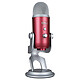 Blue Microphones Yeti Rouge Acier Microphone à 3 capsules électrostatiques - directivité multiple - USB - sortie casque
