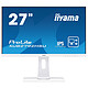 iiyama 27" LED - ProLite XUB2792HSU-W1 1920 x 1080 pixels - 4 ms (greyscale) - Widescreen 16/9 - IPS panel - 75 Hz - DisplayPort/VGA/HDMI - USB 2.0 Hub - Pivot - White