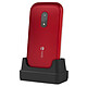 Doro 6040 Rojo Teléfono compatible con audífonos 2G - Pantalla de 2,8" 240 x 320 - Bluetotoh 3.0 - 1000 mAh