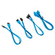 Corsair - Kit d'extension gainé pour panneau avant (30 cm) - Bleu Kit de rallonges de câbles pour front panel - Bleu