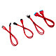 Corsair - Kit d'extension gainé pour panneau avant (30 cm) - Rouge Kit de rallonges de câbles pour front panel - Rouge