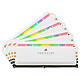 Corsair Dominator Platinum RGB 32 Go (4 x 8 Go) DDR4 3200 MHz CL16 - Blanc Kit Quad Channel 4 barrettes de RAM DDR4 PC4-25600 - CMT32GX4M4Z3200C16W - Optimisé AMD