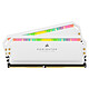 Corsair Dominator Platinum RGB 32 Go (2 x 16 Go) DDR4 3200 MHz CL16 - Blanc (CMT32GX4M2C3200C16W) Kit Dual Channel 2 barrettes de RAM DDR4 PC4-25600 - CMT32GX4M2C3200C16W