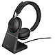 Jabra Evolve2 65 Link380C MS Stereo + Carica Cuffie stereo professionali senza fili - Bluetooth - USB-C - certificato UC - base di ricarica