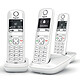 Gigaset AS690 Trio Blanc Lot de 3 téléphones sans fil - mains-libres - répertoire 100 contacts