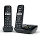 Gigaset AS690A Duo Noir Téléphone sans fil - mains-libres - répertoire 100 contacts - répondeur - téléphone supplémentaire
