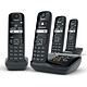 Gigaset AS690A Quattro Noir Téléphone sans fil - mains-libres - répertoire 100 contacts - répondeur - 3 téléphones supplémentaires