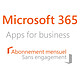 Microsoft 365 Apps for Business Mensuel sans engagement Licence 1 utilisateur pour 5 PC & Mac + 5 tablettes & smartphones - Abonnement mensuel sans engagement