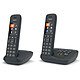 Gigaset C575A Duo Negro Teléfono inalámbrico - manos libres - agenda de 200 contactos - compatible con vigilabebés - contestador automático + teléfono adicional