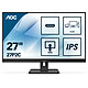 AOC 27" LED - 27P2C 1920 x 1080 pixels  - 4 ms (gris à gris) - Format 16/9 - Dalle IPS - Pivot - HDMI/USB-C/DisplayPort - Hub USB 3.0 - Haut-parleurs - KVM - Noir