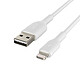 Avis Belkin Pack de 2 Câbles USB-A vers Lightning MFI (blanc) - 1 m
