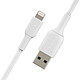 Avis Belkin Câble USB-A vers Lightning MFI (blanc) - 3 m