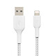 Belkin Câble USB-A vers Lightning MFI renforcé (blanc) - 15 cm pas cher