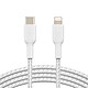 Cable MFI USB-C a Lightning de Belkin (blanco) - 2 m Cable trenzado de USB-C a Lightning de 2 m para Iphone - Blanco