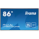iiyama 85.6" LED - ProLite LH8642UHS-B1 3840 x 2160 pixels 16:9 - IPS - 1200:1 - 500 cd/m² - 8 ms - Android OS - HDMI/VGA/DVI/DisplayPort - Ethernet - Haut-parleurs intégrés - 18/7 - Noir