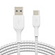 Belkin Câble USB-A vers USB-C renforcé (blanc) - 1 m Câble de rechargement et de synchronisation à gaine tressée 1 m USB-C vers USB-A - Blanc