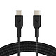 Cable USB-C a USB-C resistente de Belkin (negro) - 1m Cable de carga y sincronización USB-C a USB-C de 1m de manga trenzada - Negro