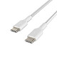 Belkin 2x câbles USB-C vers USB-C renforcés (blanc) - 1 m pas cher