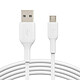 Belkin USB-A to Micro-USB Cable (white) - 1m 1m USB-A to Micro-USB Charging and Sync Cable - White