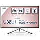AOC 31.5" LED - U32U1 - Design by Studio F.A. Porsche 3840 x 2160 pixels - 5 ms (gris à gris) - Format large 16/9 - Dalle IPS - HDR - Pivot - DisplayPort/HDMI/USB-C - Hub USB - Anthracite/Argent