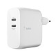 Belkin Ultra Compact 60W USB-C Power Charger for Macbook and PC Ultra Compact 2 Port USB-C 60W Portable Power Charger - White