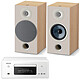 Denon RCD-N11DAB White Focal Chora 806 Light Wood Connected mini-speaker - 2 x 65 Watts - CD/DAB /USB - Wi-Fi/Bluetooth/AirPlay 2 - HEOS Multiroom - Google Assistant and Alexa compatible Library Speaker (pair)