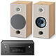 Denon RCD-N11DAB Black Focal Chora 806 Light Wood Connected mini-speaker - 2 x 65 Watts - CD/DAB /USB - Wi-Fi/Bluetooth/AirPlay 2 - HEOS Multiroom - Google Assistant and Alexa compatible Library Speaker (pair)