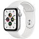 Apple Watch SE GPS Silver Aluminium Sport Band White 44 mm Smartwatch - Aluminium - Waterproof - GPS - Heart rate monitor - Retina display - Wi-Fi 2.4 GHz / Bluetooth - watchOS 7 - Sport strap 44 mm