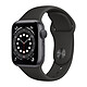 Apple Watch Series 6 GPS Aluminium Space Gray Sport Band Black 40 mm Montre connectée - Aluminium - Étanche - GPS - Cardiofréquencemètre - Écran Retina Always On - Wi-Fi 5 GHz / Bluetooth - watchOS 7 - Bracelet 40 mm