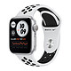 Apple Watch Nike Series 6 GPS Aluminium Silver Bracelet Sport Pure Platinum Black 40 mm Montre connectée - Aluminium - étanche - GPS - Cardiofréquencemètre - écran Retina Always On - Wi-Fi 5 GHz / Bluetooth - watchOS 7